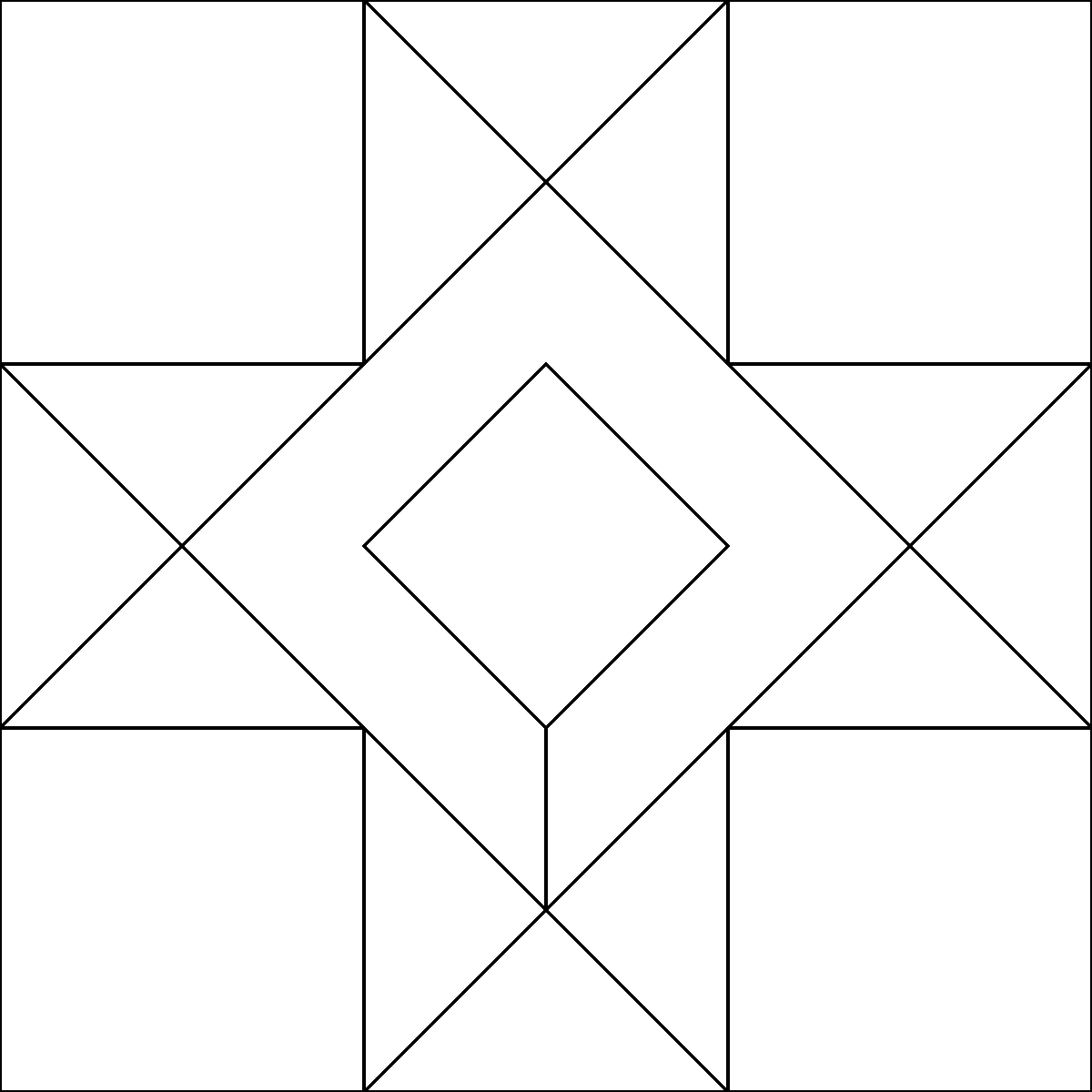Pattern 42, Braced Star barn quilt pattern thumbnail